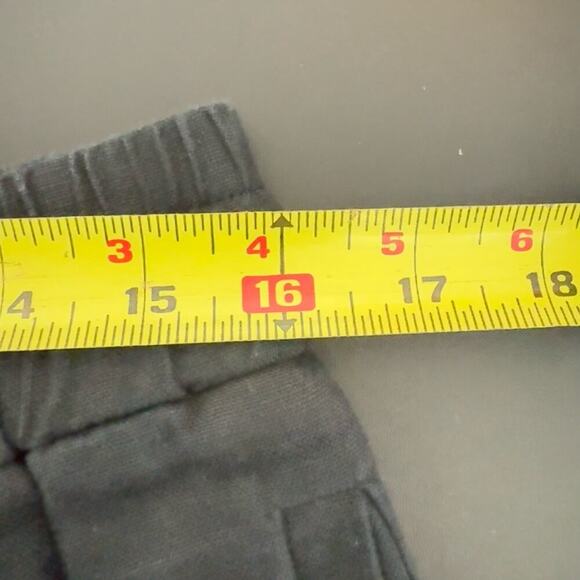 Cos Linen Pants Cuffed Drawstring Loose Fit Ankle In Washed Out Black Size 8 - Picture 9 of 9